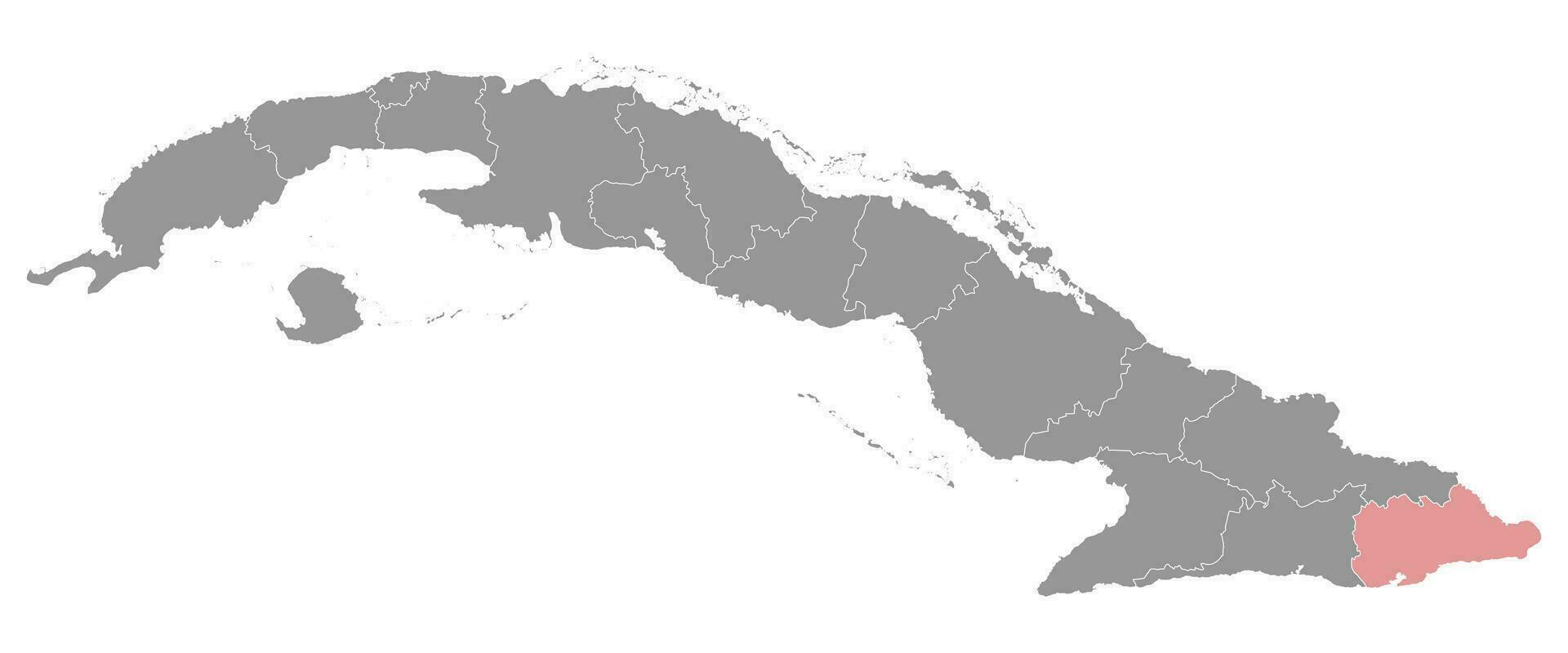 Guantanamo province map, administrative division of Cuba. Vector illustration.