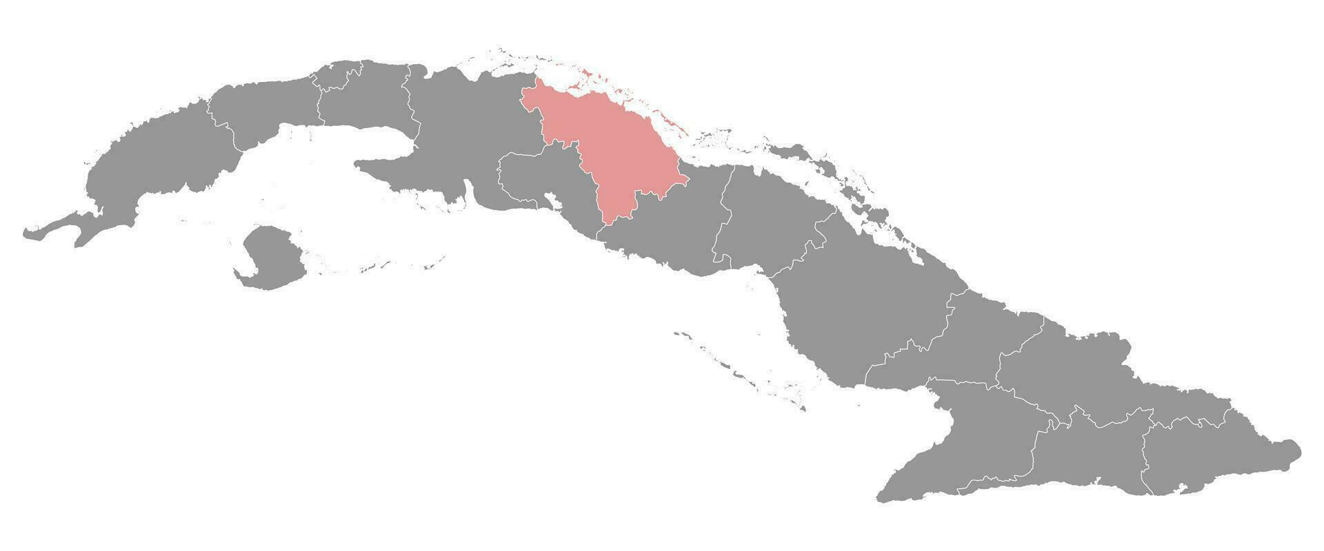 Villa Clara province map, administrative division of Cuba. Vector illustration.