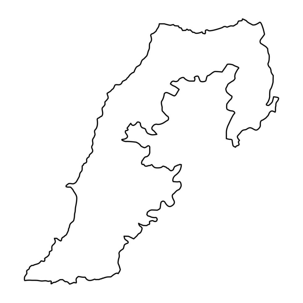 South Governorate map, administrative division of Lebanon. Vector illustration.