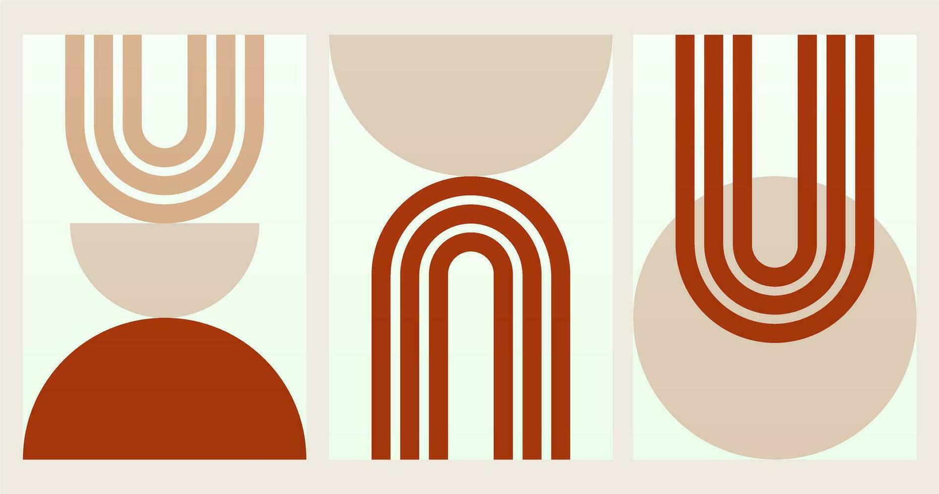 Abstract Geometric Bauhaus Wall Decoration Poster. Mid Century Modern Wall Art vector