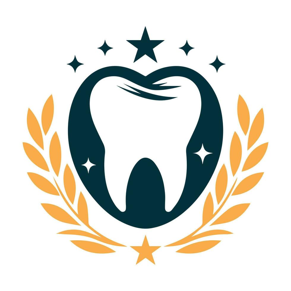 Teeth Tooth Stars Logo Design Vector Illustration