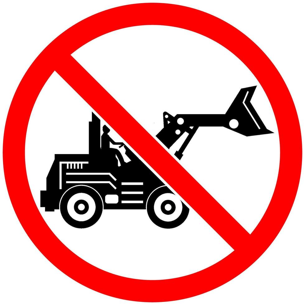 No Tractor Allowed Sign. No Tractor Sign Or No Parking Sign vector