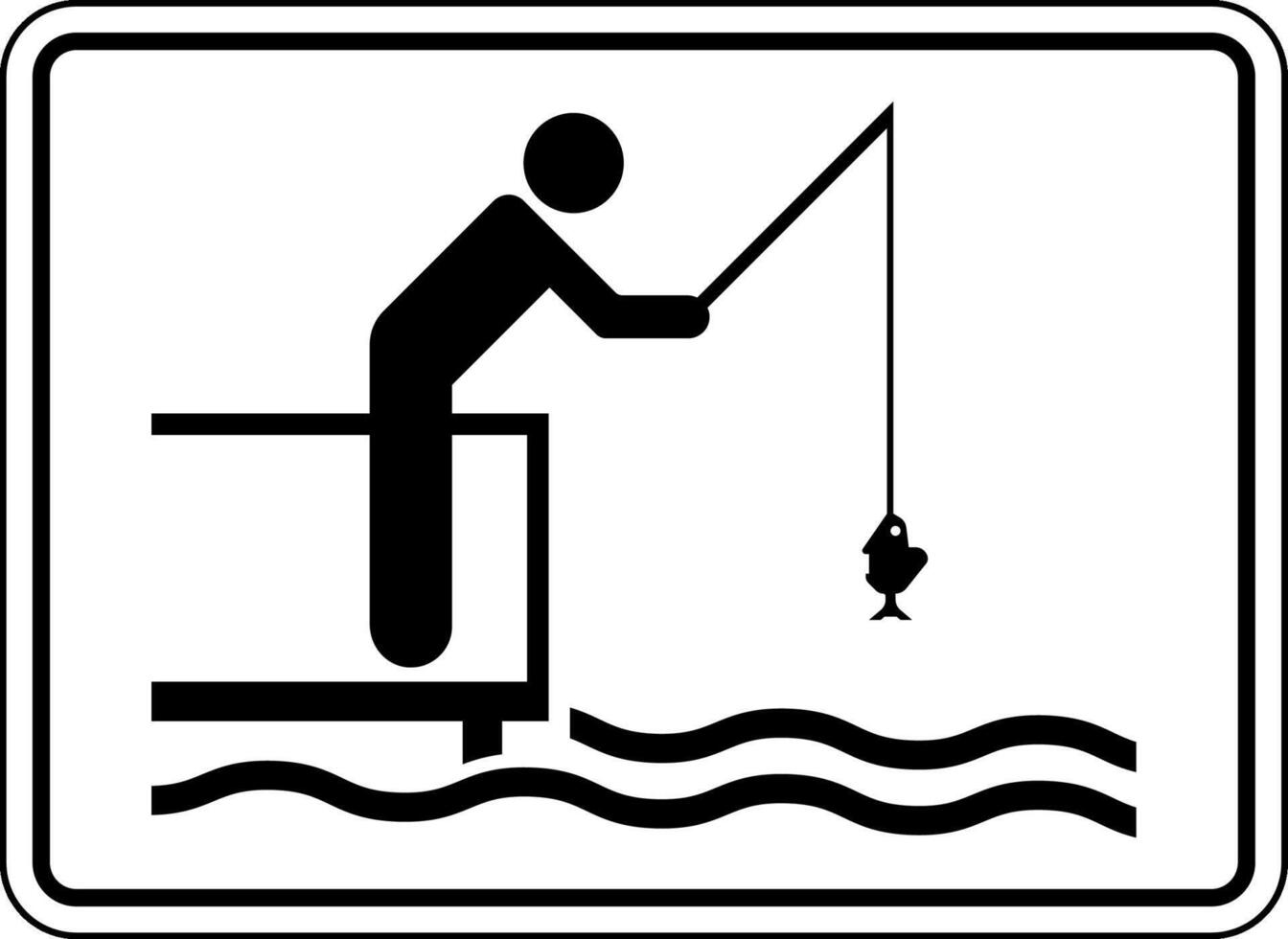 Water Safety Sign Notice -Fishing Area vector
