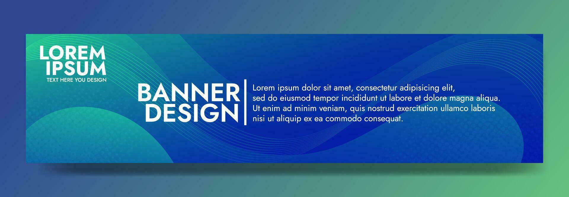 Abstract green blue banner color with a unique wavy design. It is ideal for creating eye catching headers, promotional banners, and graphic elements with a modern and dynamic look. vector