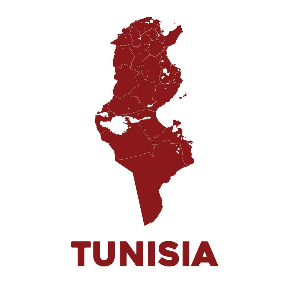 Detailed Tunisia Map vector