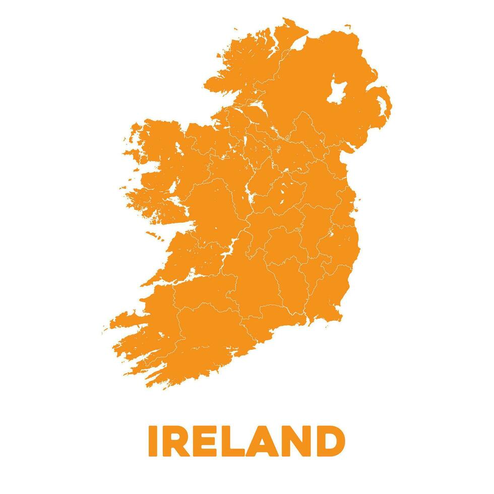 detallado Irlanda mapa vector