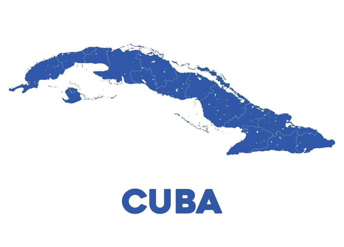 Detailed Cuba Map vector