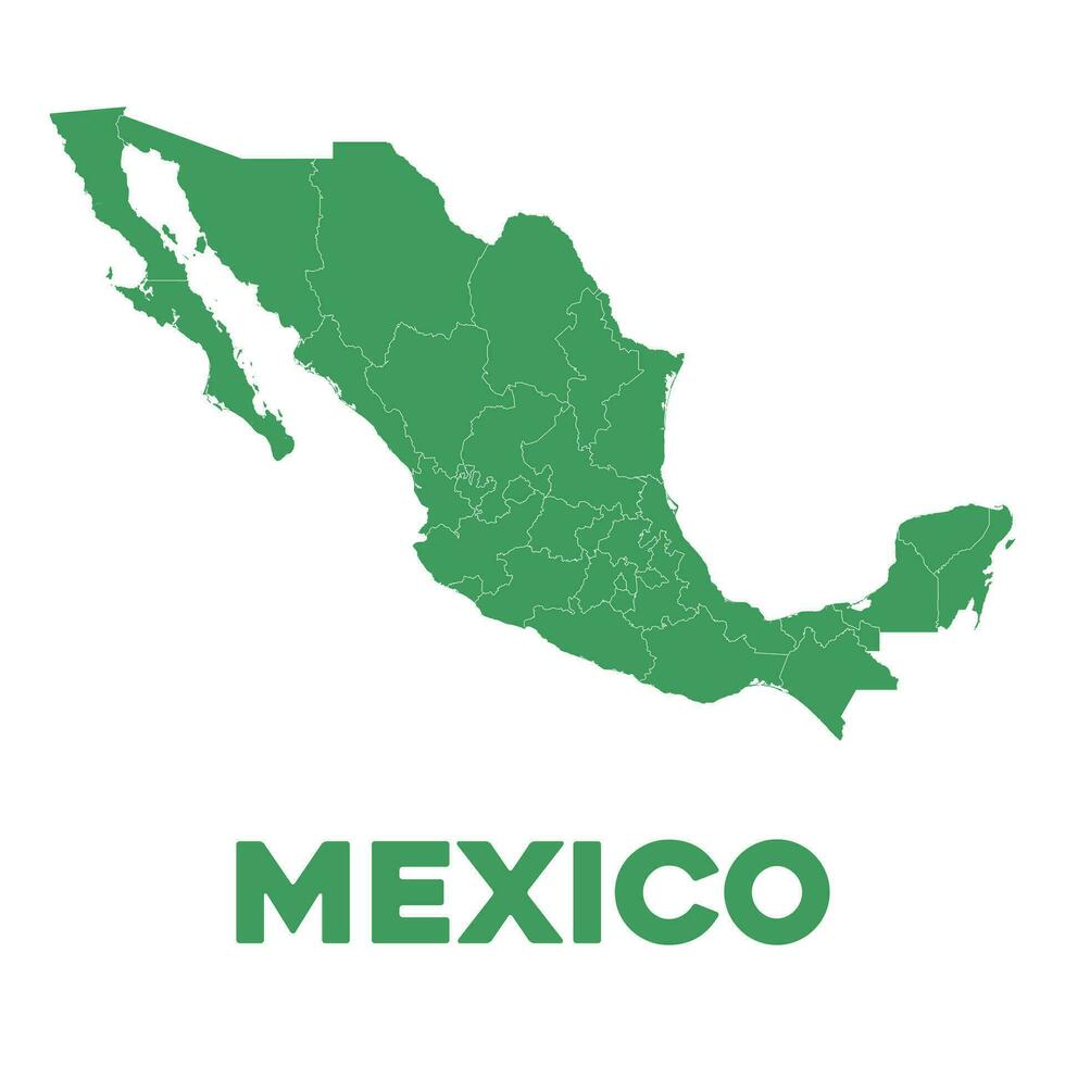 detallado mexico mapa vector