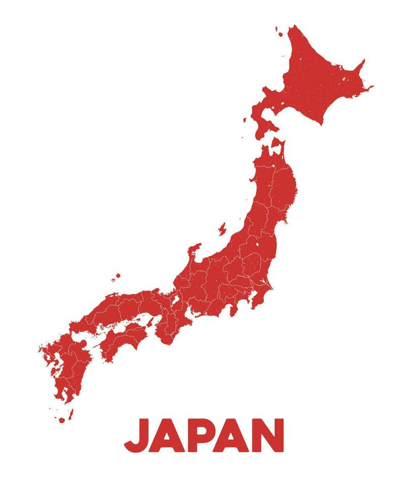 detallado Japón mapa vector