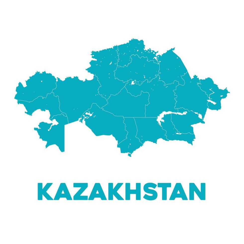 detallado Kazajstán mapa vector