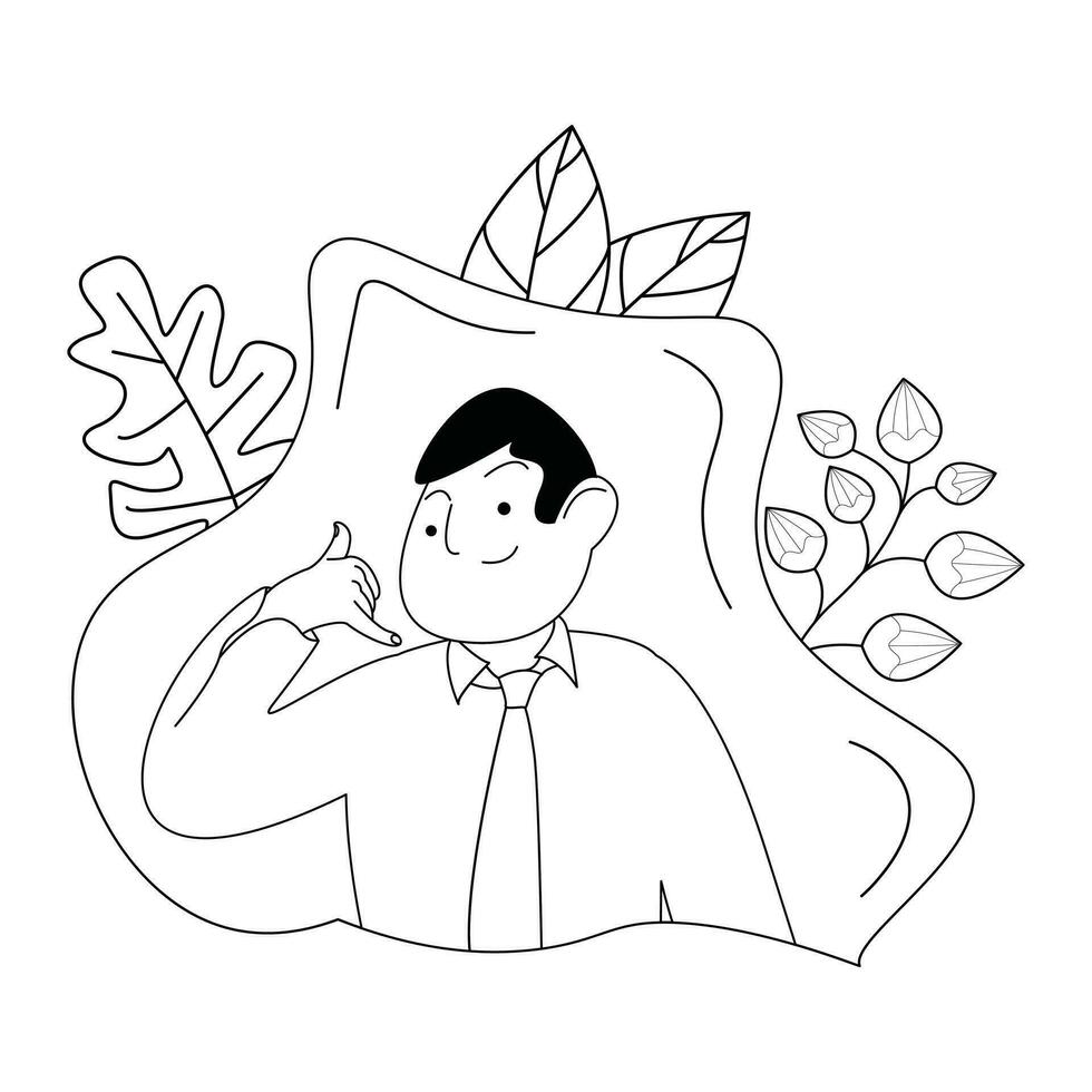 black and white illustration of the gesture of picking up the phone vector