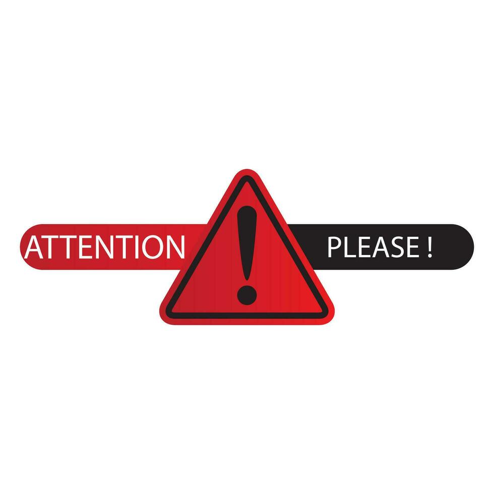 Vector red attention please badges important message warning frame illustration