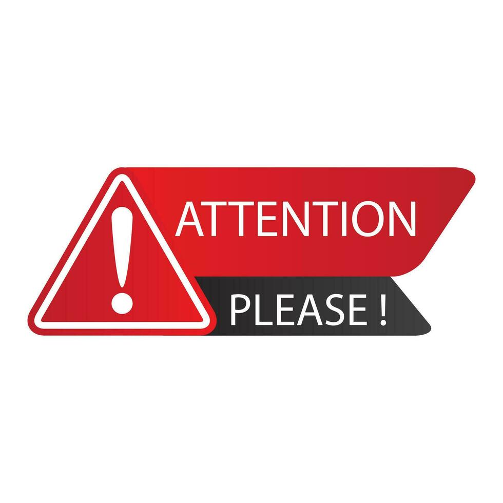 Vector red attention please badges important message warning frame illustration