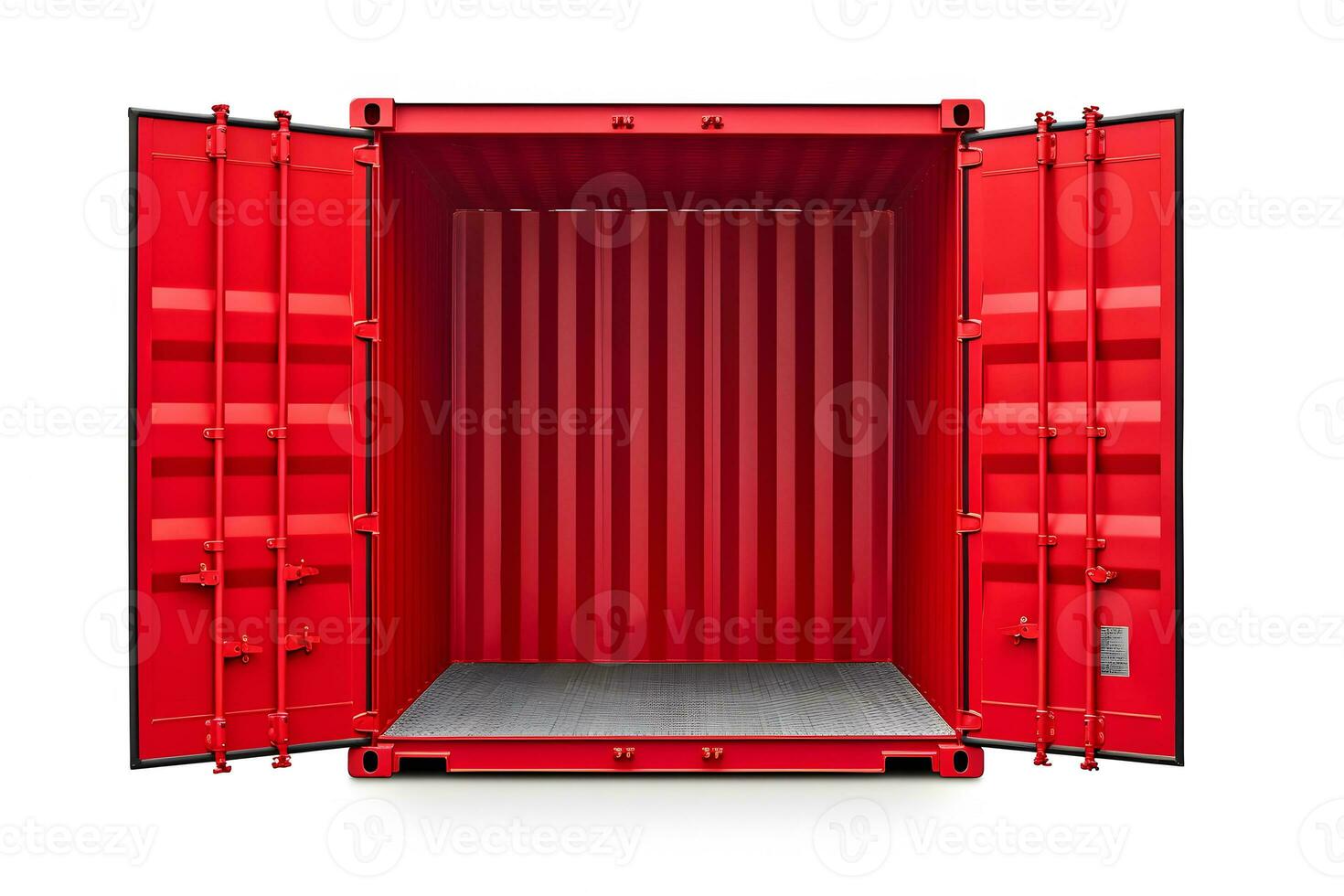 AI generated Container, open door, white background. Neural network AI generated photo