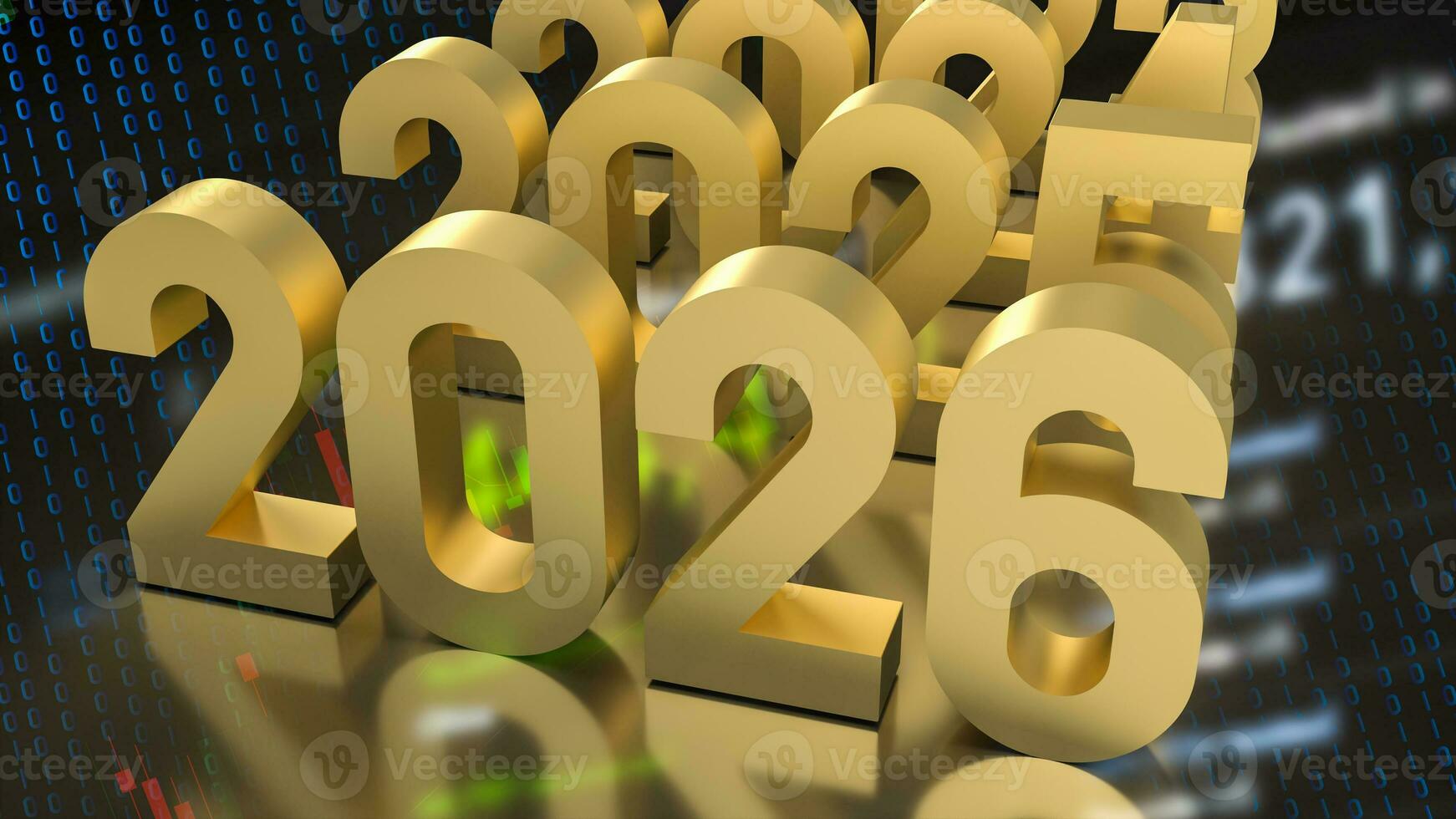 The 2026 year for Business concept 3d rendering. photo