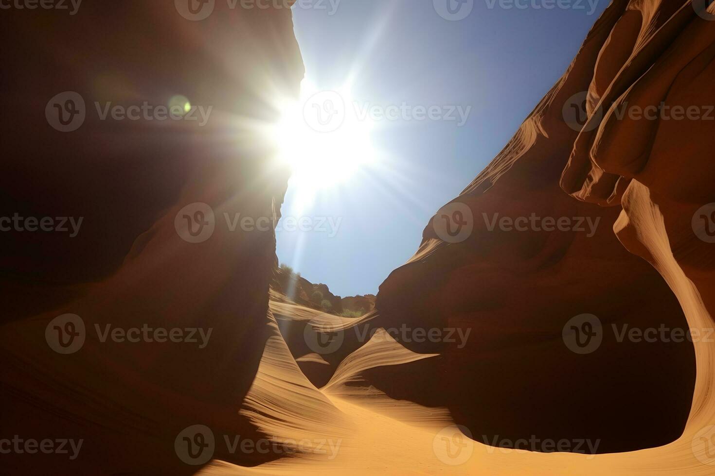 AI generated Antelope Canyon - abstract background. Travel and nature concept. Neural network AI generated photo