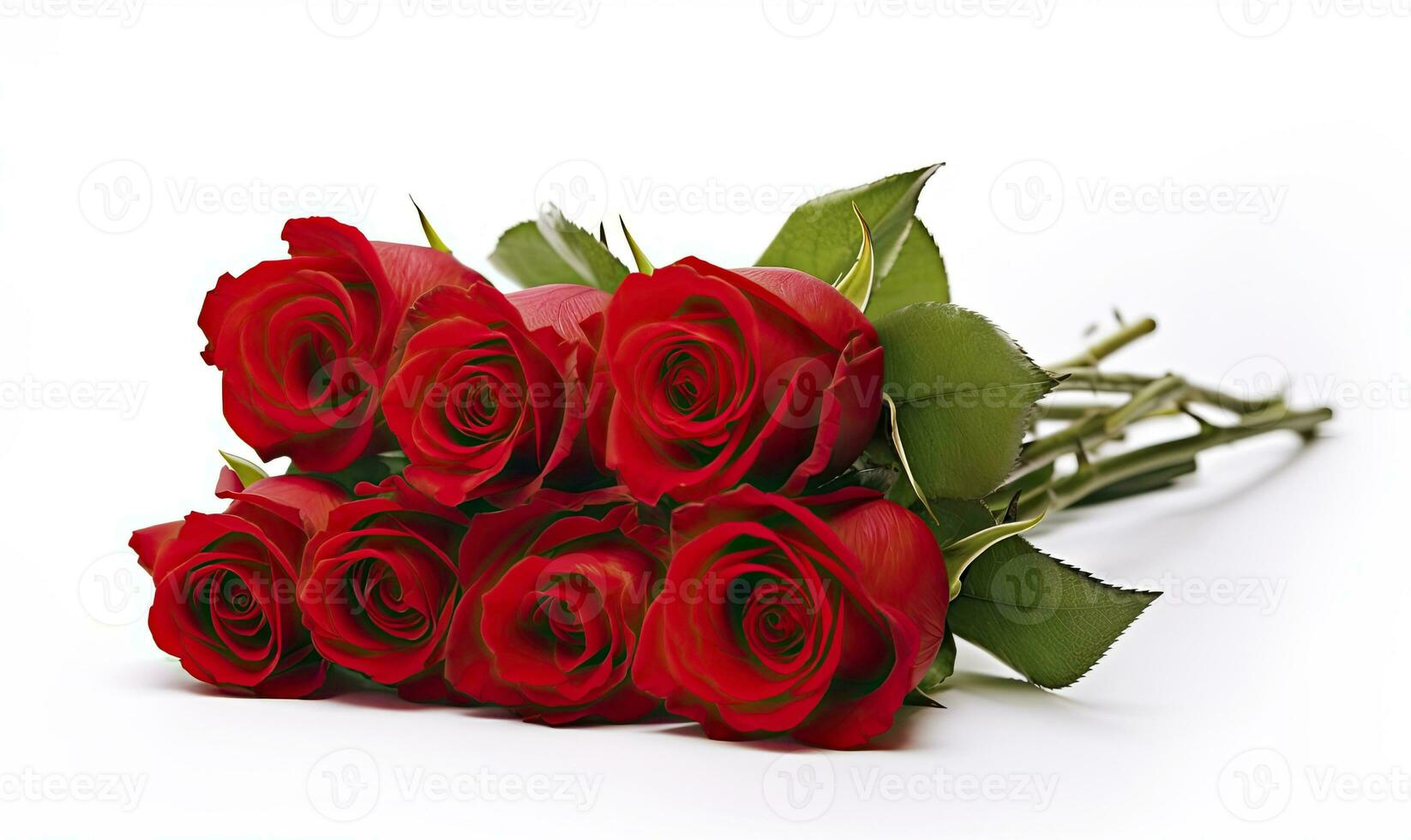 AI generated Red rose bouquet isolated on white background. AI Generated photo