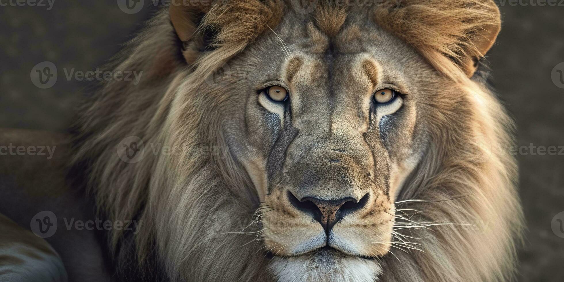 AI generated Close up of an African lion. Generative AI photo