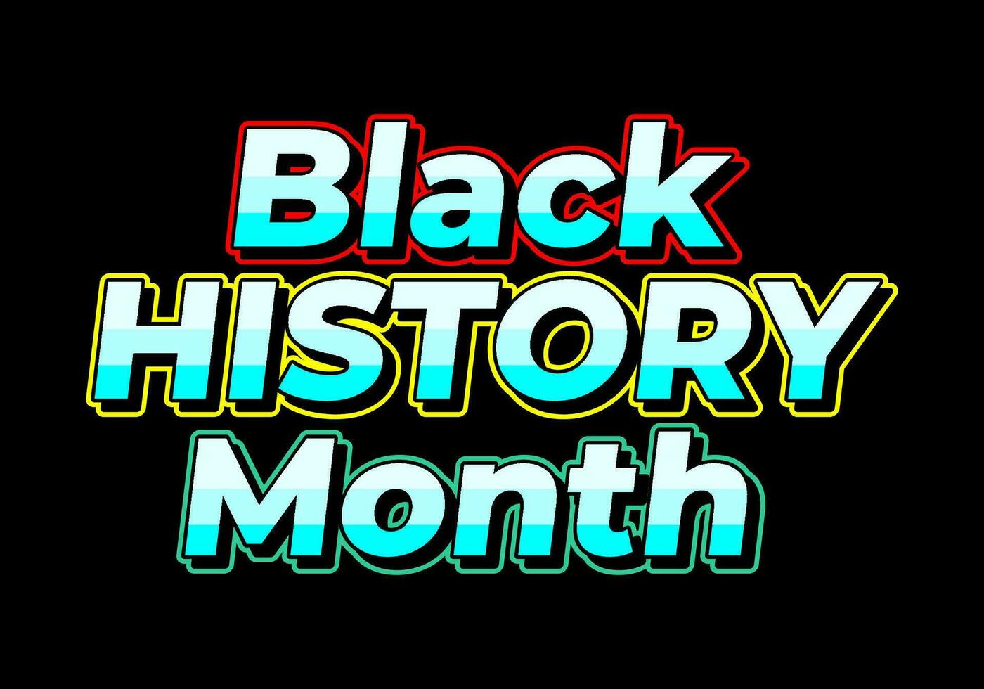 Black history month, text effect vector