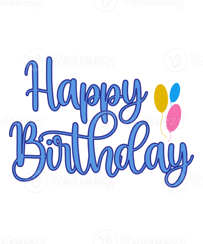 happy birthday text with balloon png