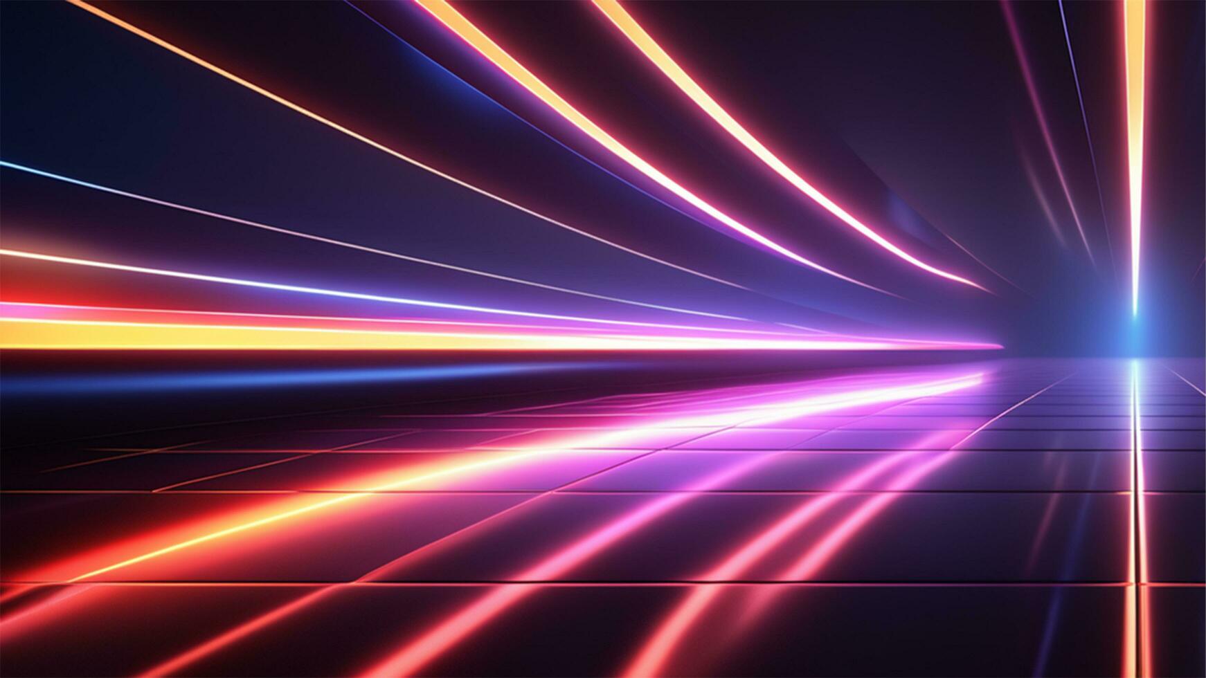 AI generated 3d render, abstract urban background with glowing neon light, Ai generated photo