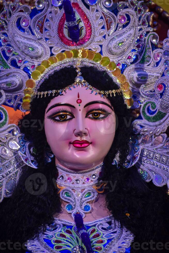 Devi Durga theFierce goddess, symbolizing strength, protection, and divine grace in Hindu mythology photo