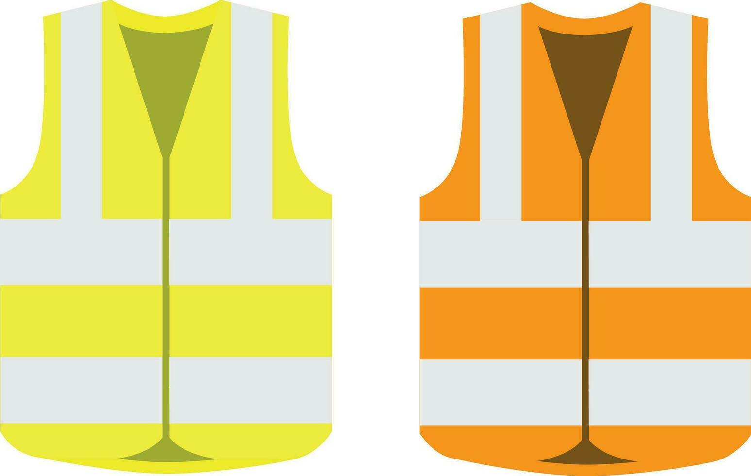 Safety jacket security icon. Vector life vest yellow visibility fluorescent work jacket