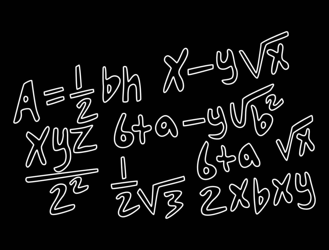 ilustración realista del fondo de la pizarra de matemáticas vector