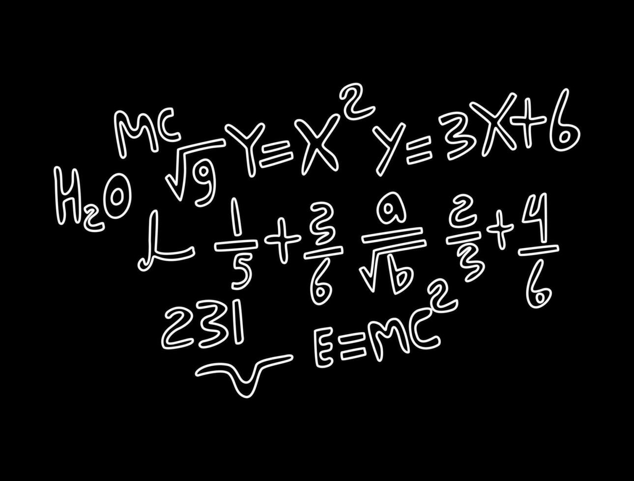 Realistic math chalkboard background illustration vector