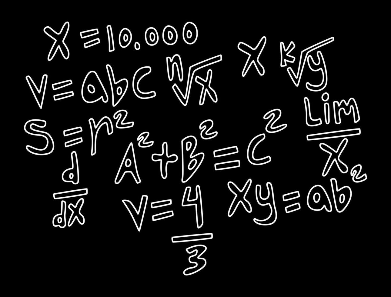 ilustración realista del fondo de la pizarra de matemáticas vector