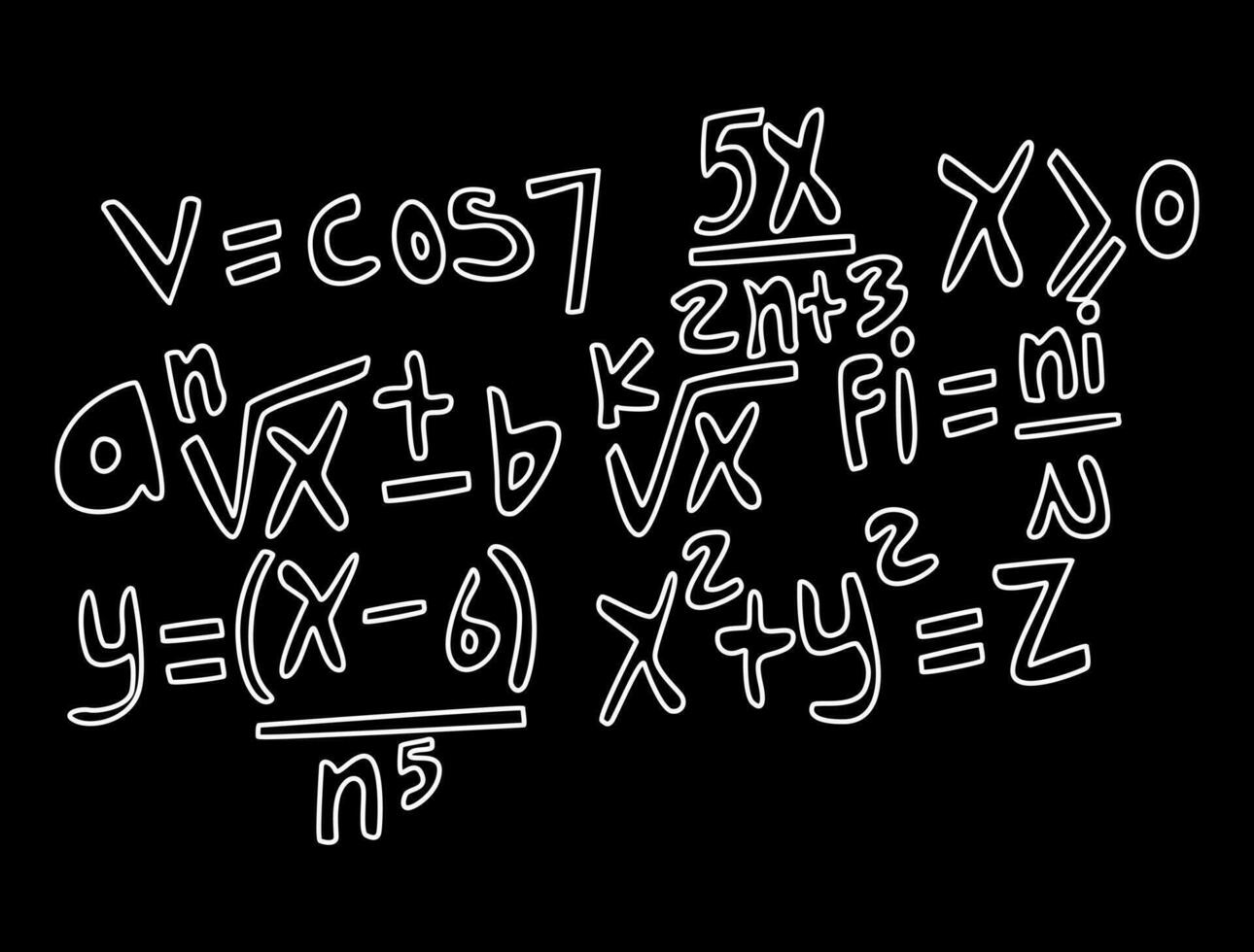 Realistic math chalkboard background illustration vector