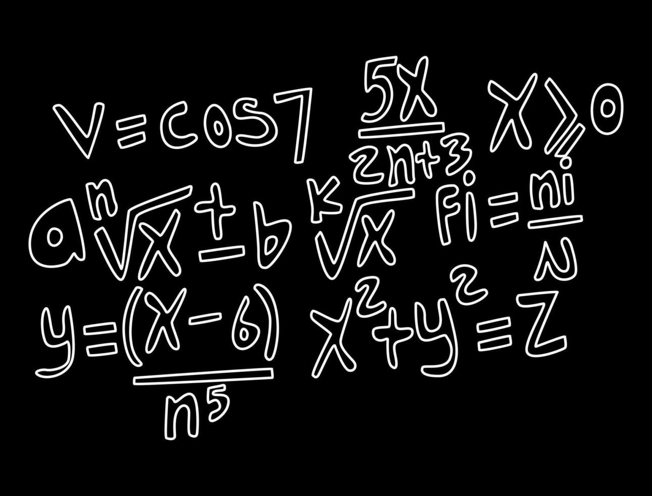 ilustración realista del fondo de la pizarra de matemáticas vector