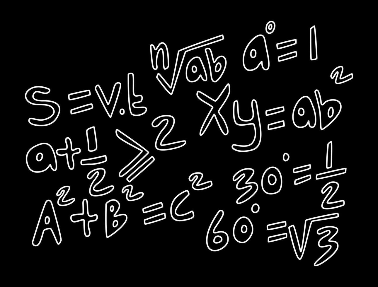 Realistic math chalkboard background illustration vector