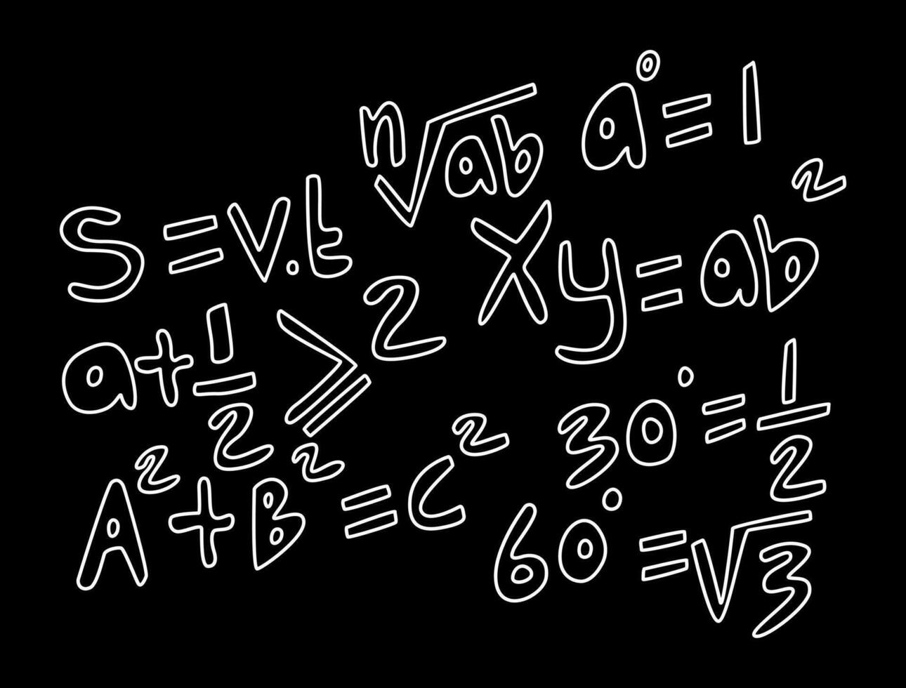 ilustración realista del fondo de la pizarra de matemáticas vector