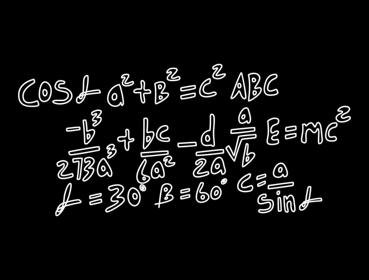 ilustración realista del fondo de la pizarra de matemáticas vector