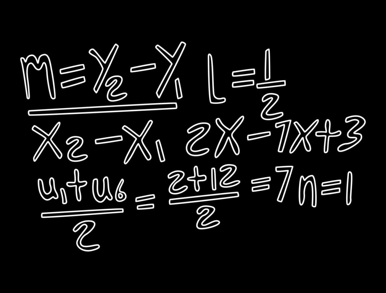 ilustración realista del fondo de la pizarra de matemáticas vector