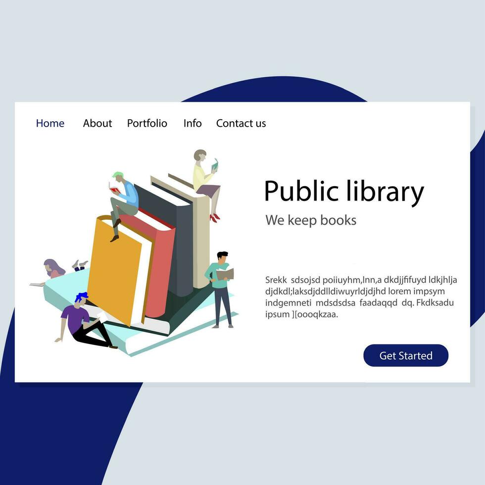 Website template for public library illustration. We keep books. University library, school archive for study vector