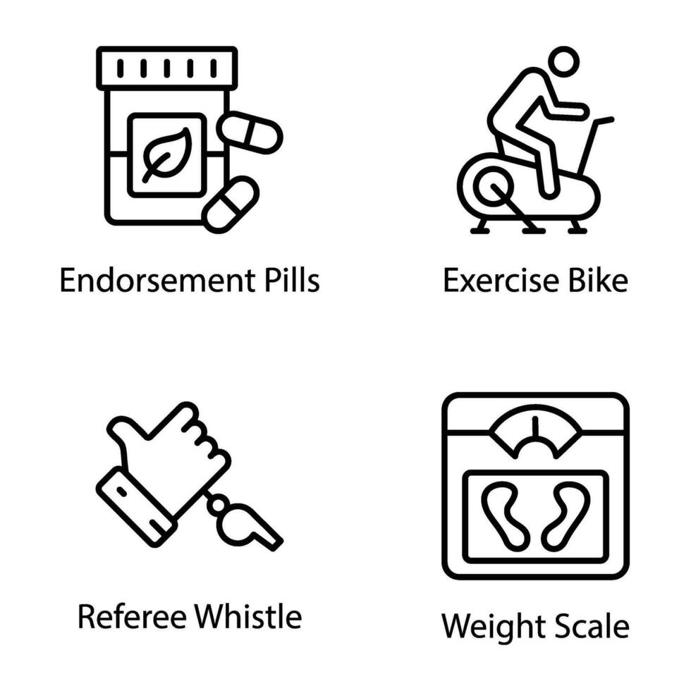 Pack of Sports Equipment Icon Vectors