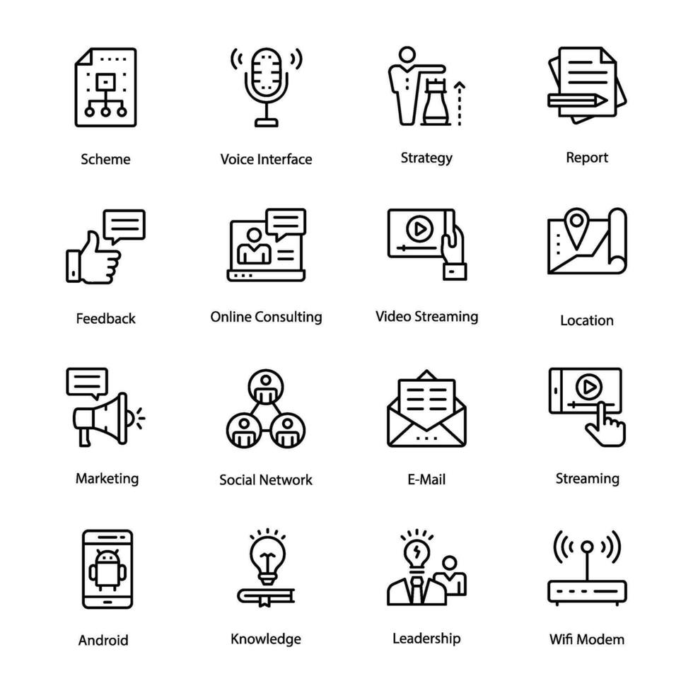 Pack of Social Media Chat Icons vector