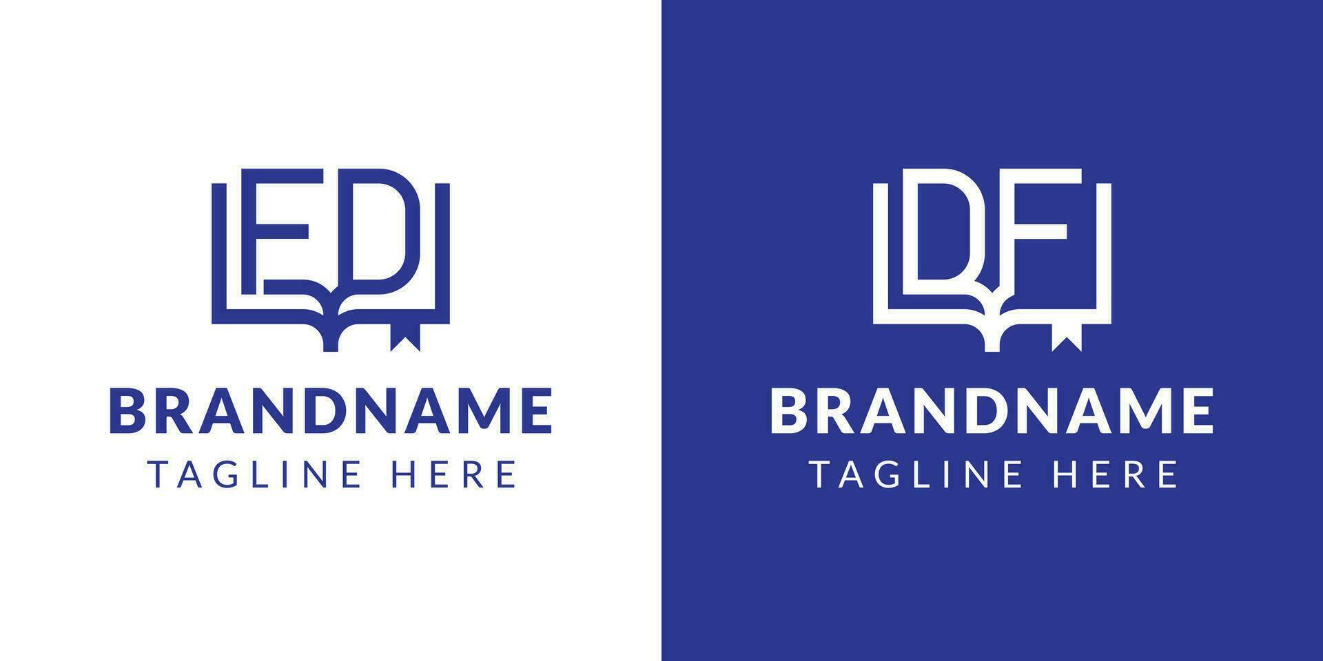 Letter DF and FD Book Logo, suitable for business related to book with DF or FD intials vector