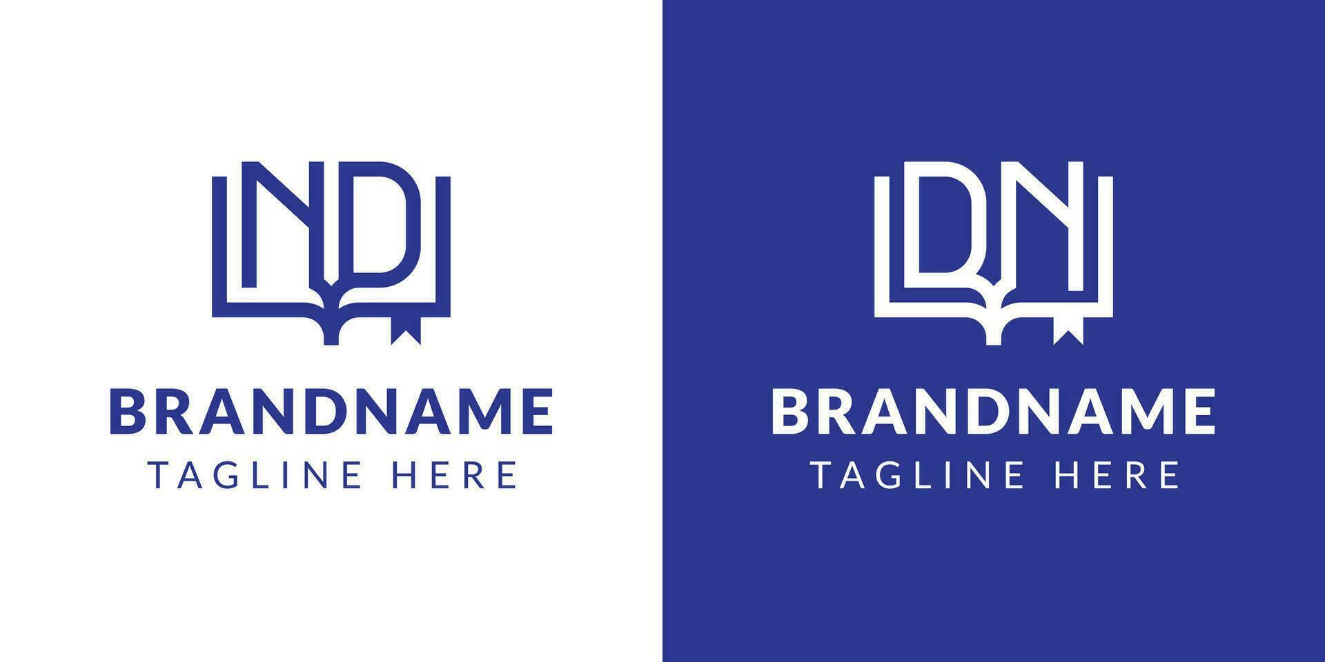 Letter DN and ND Book Logo, suitable for business related to book with DN or ND initials vector