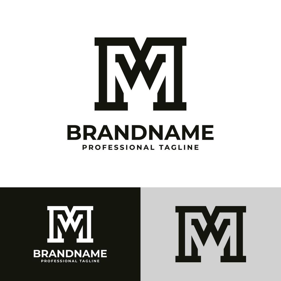 Modern Letter WM Monogram Logo Set, suitable for business with WM or MW initials vector