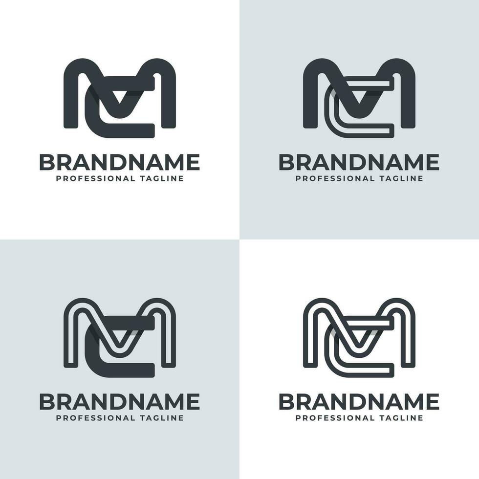 Modern Letter CM Monogram Logo Set, suitable for business with CM or MC initials vector