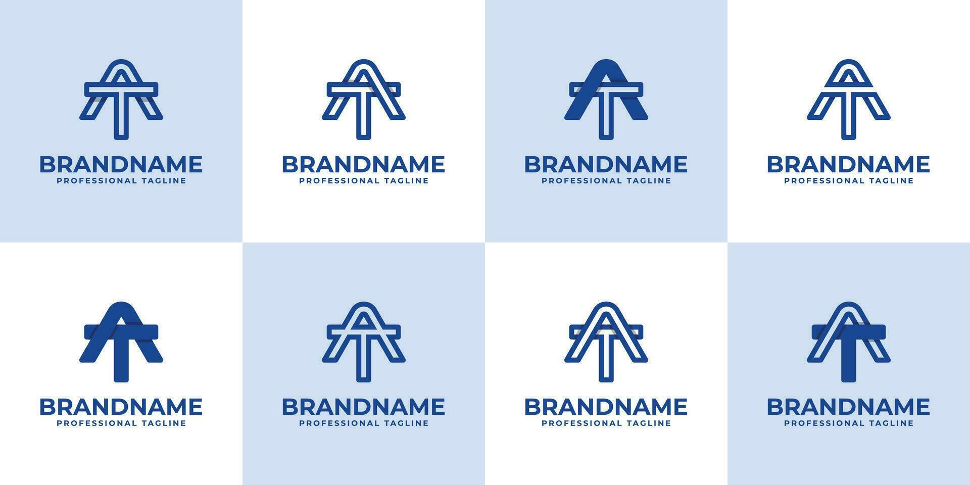 Modern Letter AT Monogram Logo Set, suitable for business with AT or TA initials vector