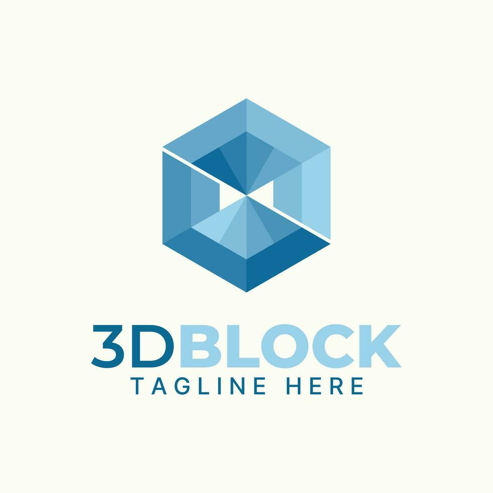 Logo design graphic concept abstract creative premium vector stock 3D infinity hexagon hole illustration. Related mathematic manipulation shape colour