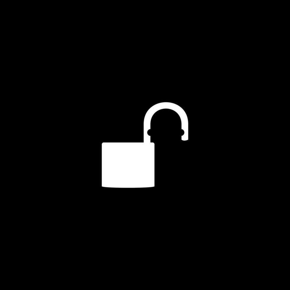 Open Padlock Silhouette, Flat Style, can use for Art Illustration, Pictogram, Logo Gram, Website or Graphic Design Element. Vector Illustration