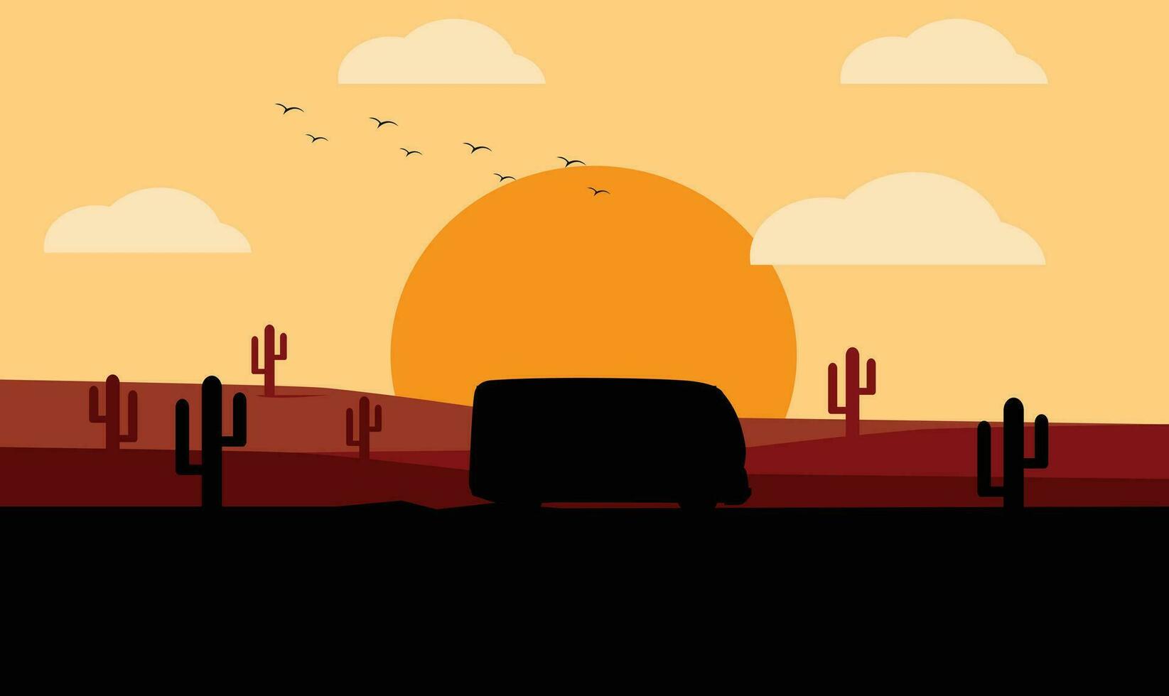 aventuras coche en el Desierto vector
