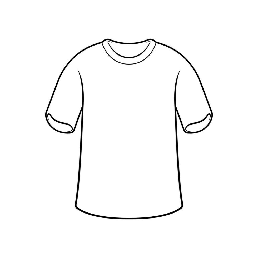 T-shirt line vector isolated on white background.