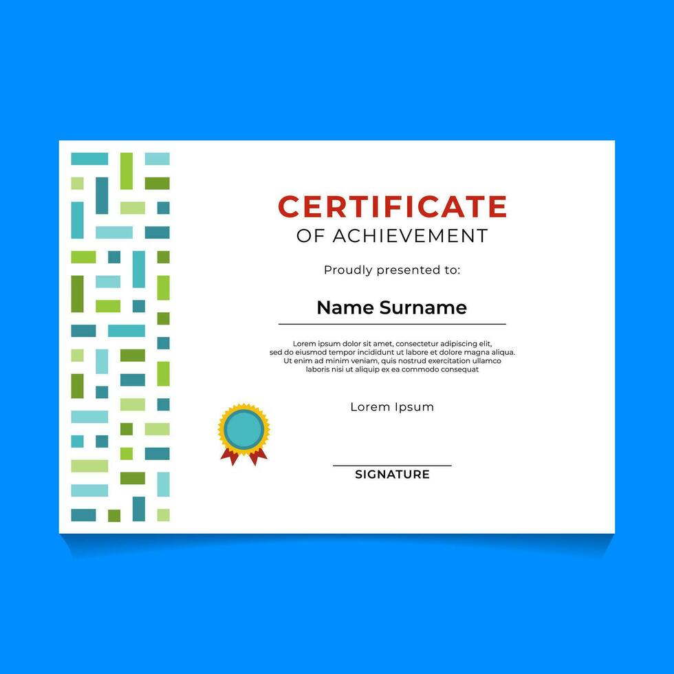 Abstract Geometric Certificate Template Design vector