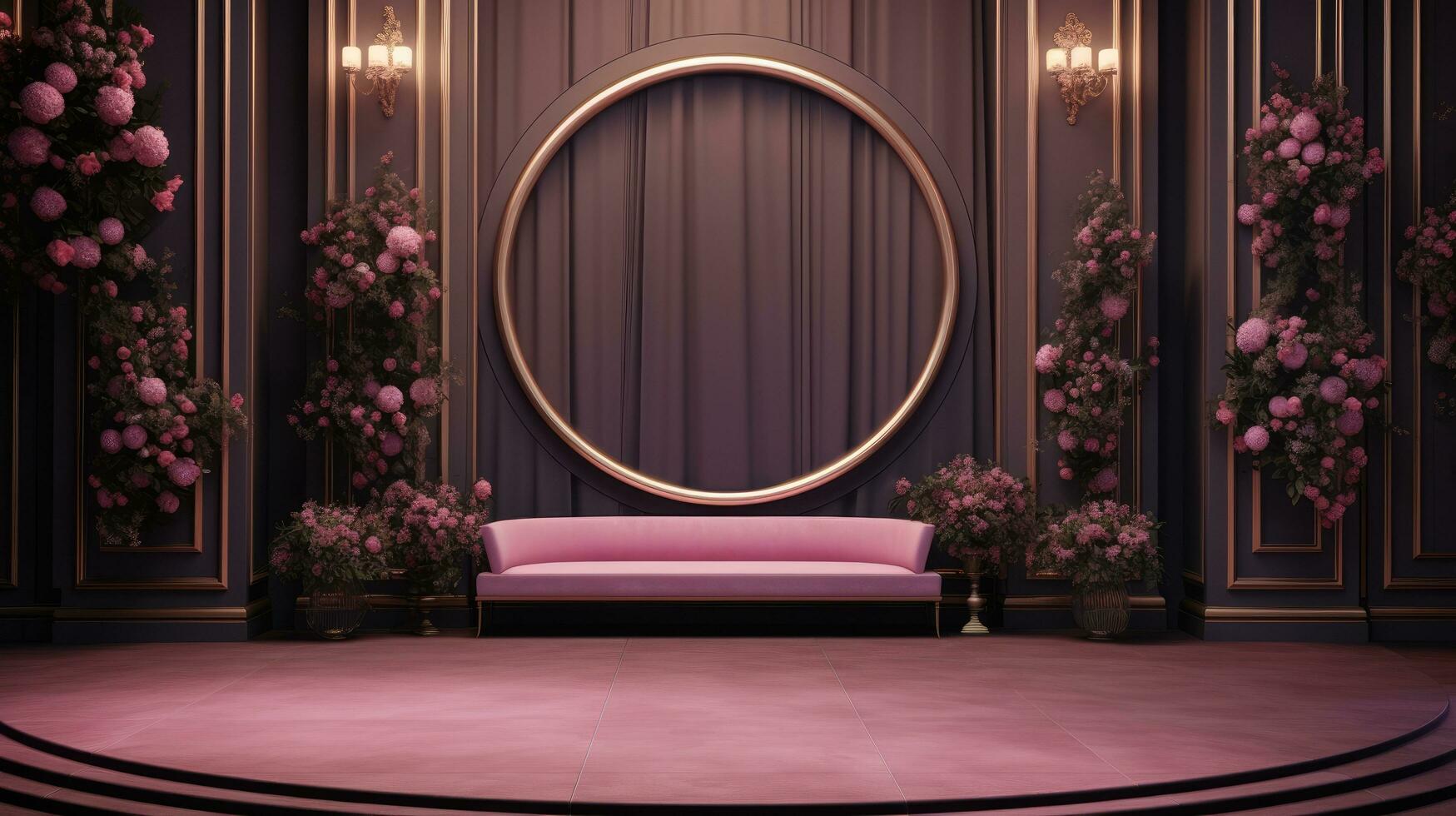 AI generated Elegant wedding background design for your project photo